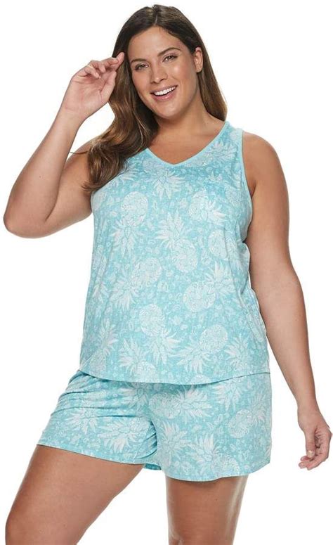 Croft And Barrow Plus Size Lush Luxe Tank And Shorts Pajama Set Short Pajama Set Pajama Shorts