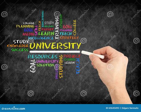 University Word Cloud Education Concept On Chalkboard Stock Image