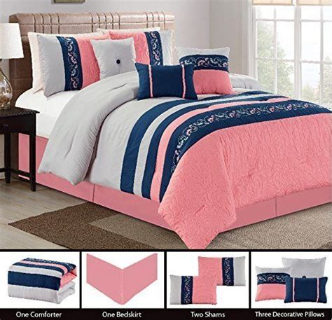 2030 Pink And Navy Bedding