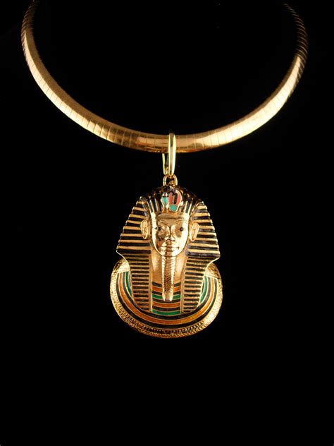 Vintage King Tut Necklace Large Eisenberg Pendant Egyptian Etsy Uk