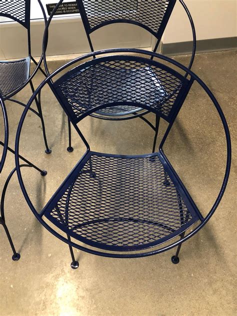 Back to article → choosing mid century modern outdoor furniture. S/4 Mid Century Modern John Salterini Wrought Iron Navy ...