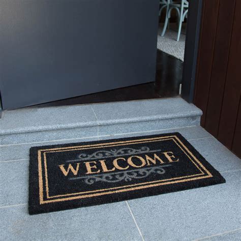 Check spelling or type a new query. DoorMat 45x75cm BLACK Welcome French Coir French Door Mat ...