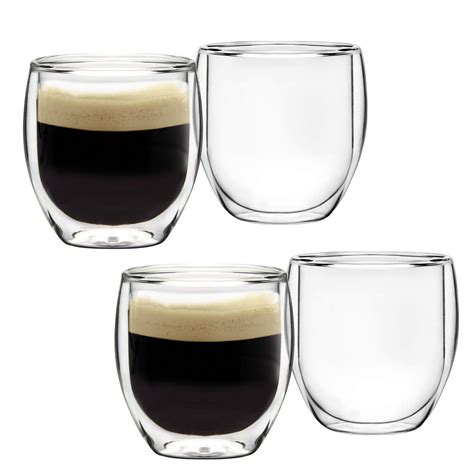 coffee glasses double walled latte cappuccino cups espresso glass set of 2 4 ebay