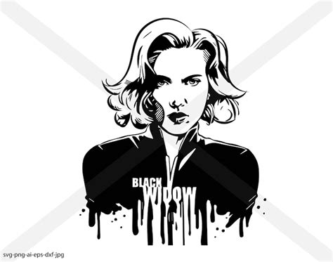 Black Widow Avengers Silhouette Instant Download Etsy