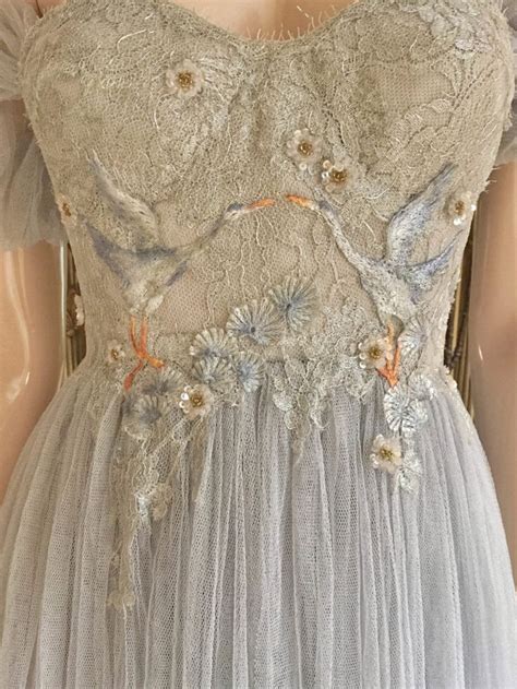 Joanne Fleming Design Blog Silver Grey Tulle Wedding Dress Embroidered Wedding Dress Grey