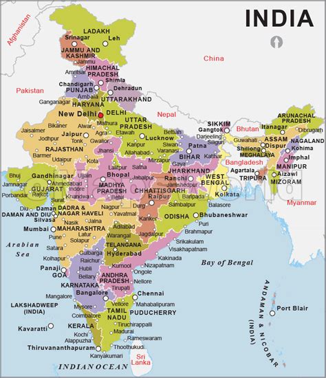 India Political Map Political Map Of India Political India Map