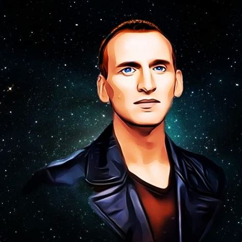an image of a man with blue eyes in the dark sky and stars behind him
