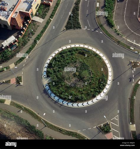 Aerial Overhead View Of Roundabout Stock Photo Alamy