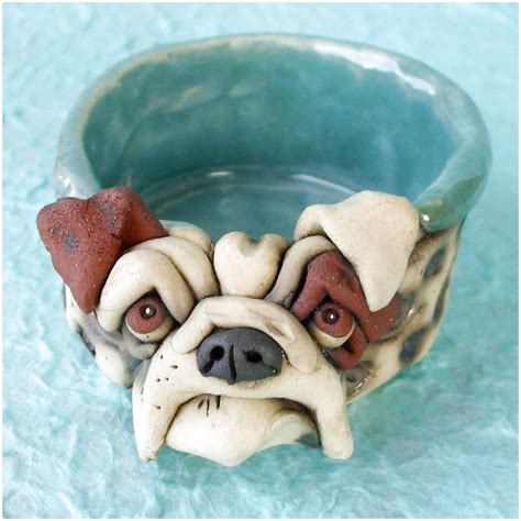 Ceramic Bulldog Bowl Sculpture By Rudkinstudio On Etsy