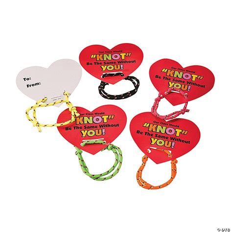 Bulk Knot Bracelet Valentine Exchanges With Card For 72 Oriental Trading