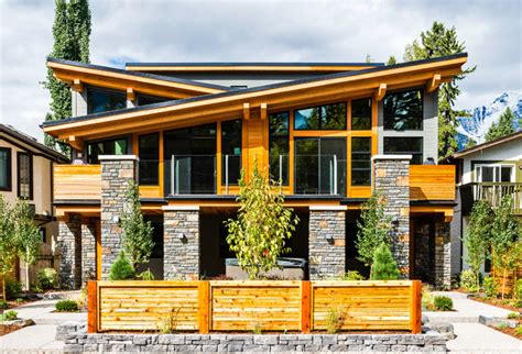 Modern Mountain Duplex - Rustic - Exterior - calgary - by ...