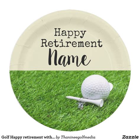 Golf Happy Retirement With Golf Ball And Tee Napki Paper Plates