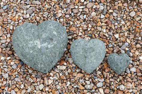 Hand Carved Heart Shaped Stones