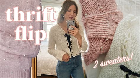 thrift flip making thrifted sweaters cute with fun embellishments youtube