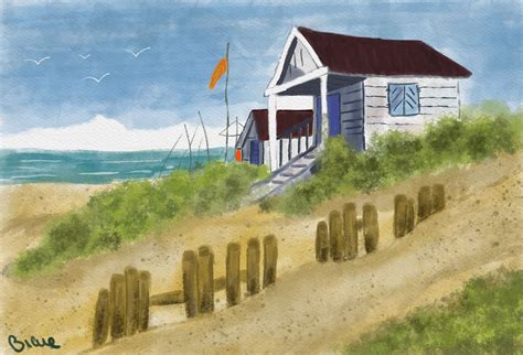 Watercolor Next Step Beach Hut Finished Artworks Krita Artists