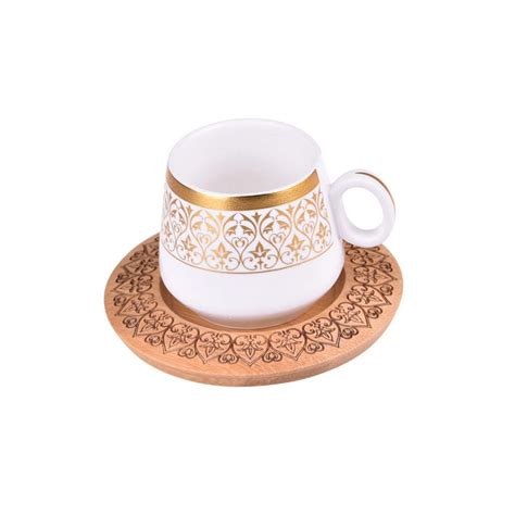 Buy Turkish Coffee Cup 2 Cups 2 Saucers Porcelain Bamboo
