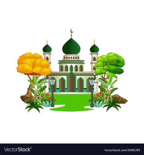 Islamic Mosque Cartoon Royalty Free Vector Image