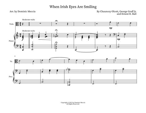 When Irish Eyes Are Smiling Arr Dominic Meccia Sheet Music George