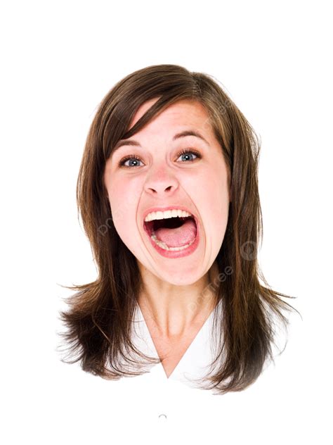 Portrait Of A Young Woman Excited Expression Isolated Woman Young