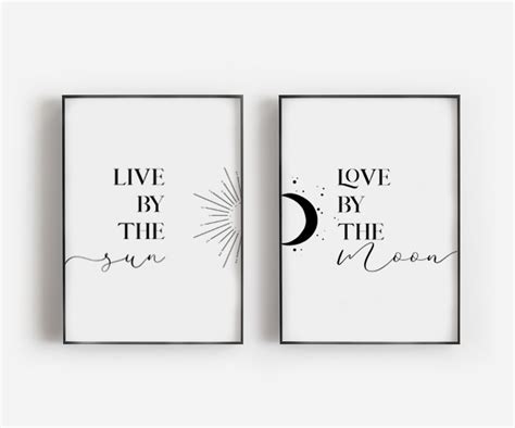 Live By The Sun Love By The Moon Print Inspirational Art Etsy