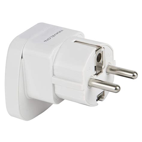 Travelon Europe Grounded Adapter Power Outlet Plug White