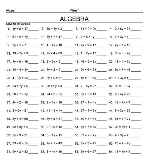 7 Grade Math Worksheet