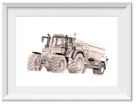 Tractor Art Drawing Sketch Picture Fendt 716
