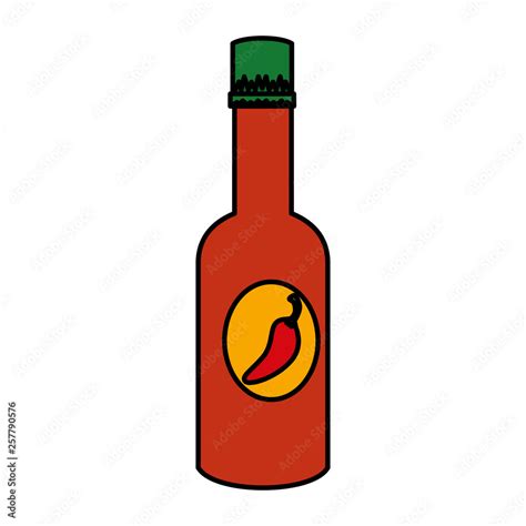 Chili Pepper Sauce Bottle Stock Vector Adobe Stock