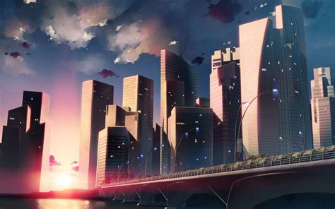 City Anime Tower Wallpapers Wallpaper Cave