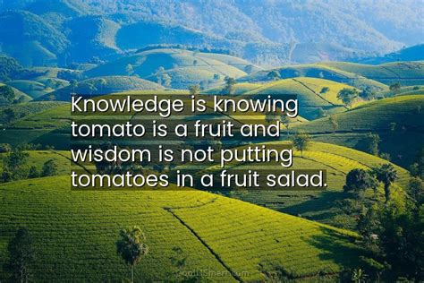Quote Knowledge Is Knowing Tomato Is A Fruit Coolnsmart