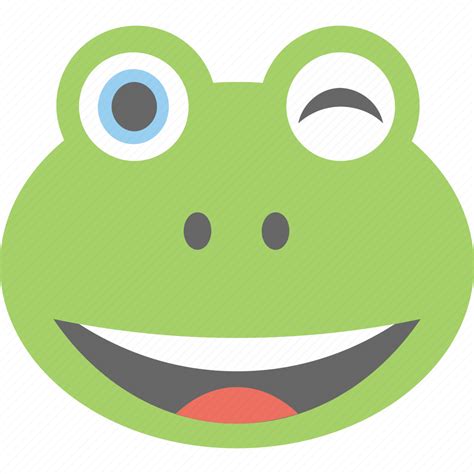 Cartoon Emoticon Frog Emoji Frog Face Smiley Icon Download On