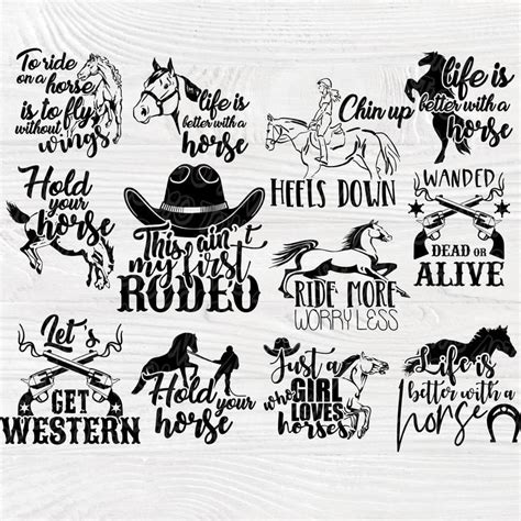 Horse Svg Bundle Western Quotes Cowgirl Farmhouse Signs Etsy Horse