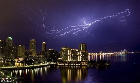 Stunning Scenes As Two Lightning Bolts Hit Two Separate Miami Buildings