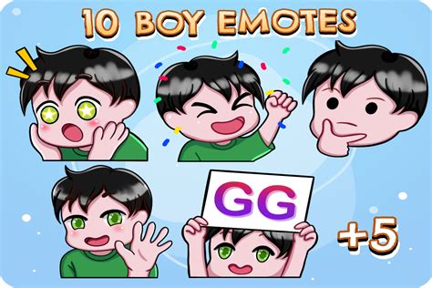 Male Twitch Emote Black Hair Graphic By Fromporto · Creative Fabrica