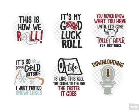 Toilet Paper Quotes Svg Phrases Vol In Svg Dxf Eps Png Ohmycuttables