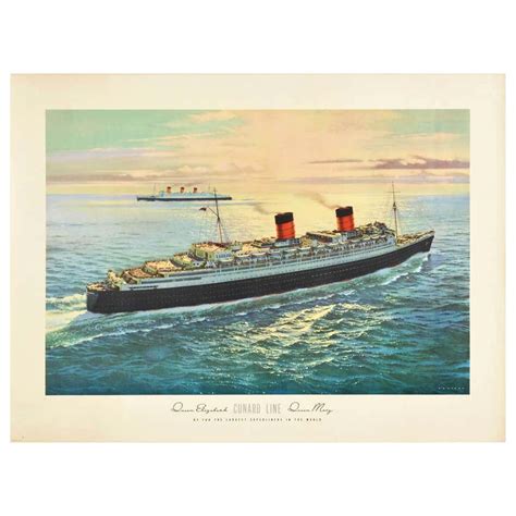 Cunard Mauretania Advertising Print In Original Frame At 1stdibs