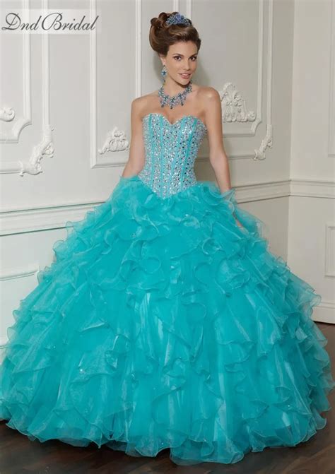 Sex Rose Quinceanera Dresses Ball Gowns Ruffles Sweetheart Lace Up Beaded Crystal Vestidos De