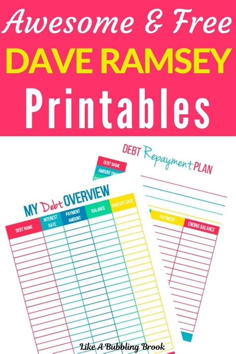 Dave Ramsey Budget Forms Printable
