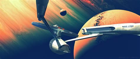 Digital Art Star Trek Spaceship Planet Science Fiction Uss