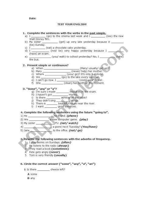 English Exam Esl Worksheet By Ammartc
