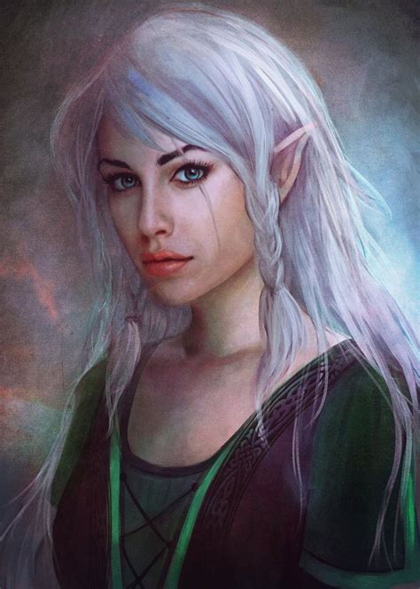 Elf With Silver Hair Pesquisa Google Portrait Female Elf