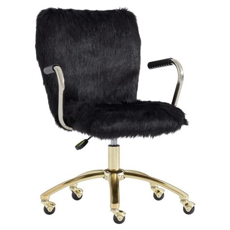 Ideal for those who spend long hours sitting at a desk, this ergonomic office chair offers a contoured seat with molded mesh chair back, adjustable padded arms. Black Himalayan Faux-Fur Airgo Desk Chair| Desk Chair | Pottery Barn Teen