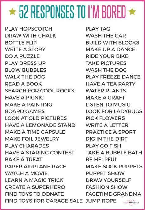 52 Responses To Im Bored Lots Of Simple Kid Activities Perfect For