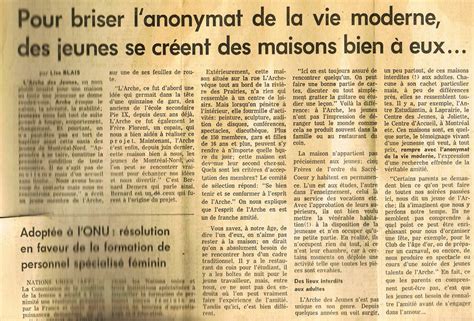 Arche Des Jeunes Revue De Presse La Presse Montréal 17 Février 1968