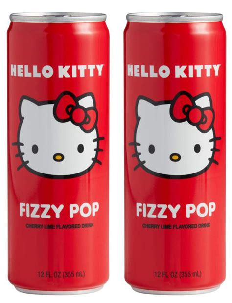 hello kitty fizzy pop soda 12 fl oz pack of 2 lime and sweet cherry flavored soda