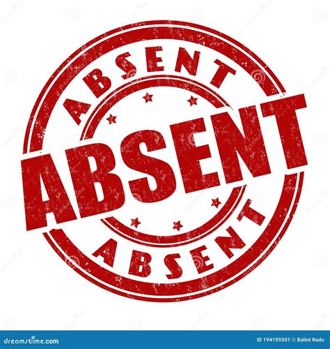 Absent Sign Or Stamp Cartoon Vector 159292021