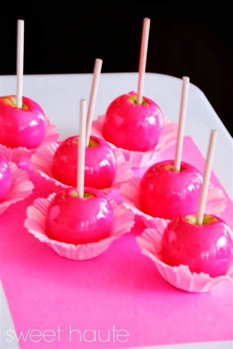 Neon Hot Pink Candy Apples Sweethaute Sweethaute Pink Candy