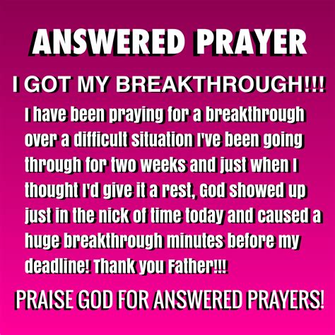 Answered Prayers I Got My Breakthrough Answered Prayers Prayers