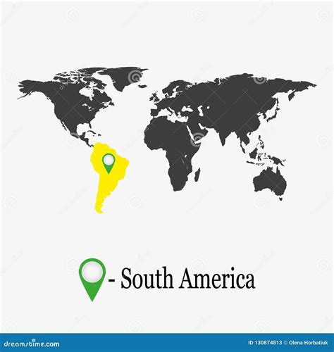 World Map With Continent South America Stock Vector Illustration Of