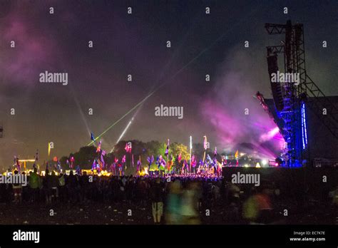Kasabian Performing On The Pyramid Stage At The Glastonbury Festival In